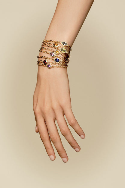 Roma Pear Gemstone Bracelet | White Gold