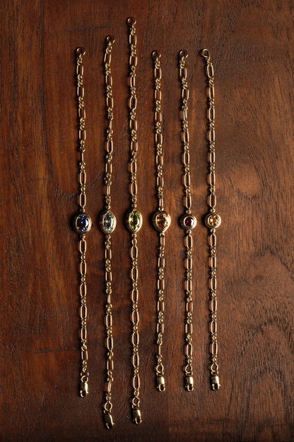 Roma Pear Gemstone Bracelet | Silver