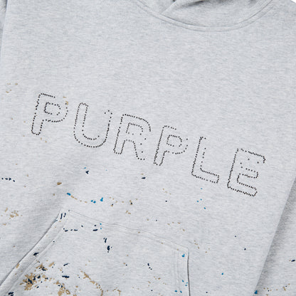 Embroidered Paint Hoodie | Grey