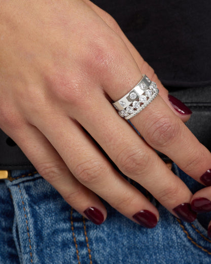 Ashley Venice Ring - Silver|White Diamondettes