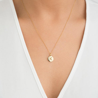Rose Gold Personalised Hexagon Necklace