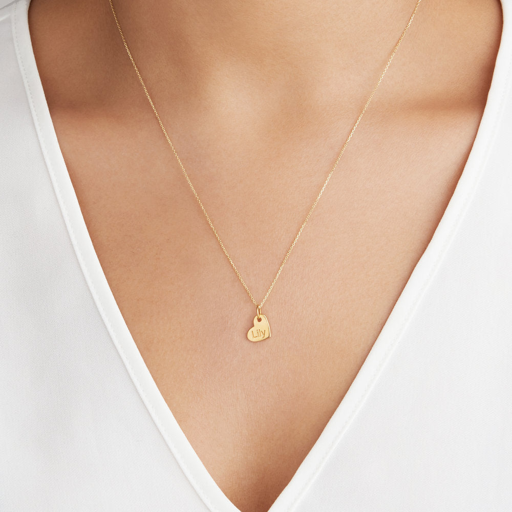 Gold Small Personalised Heart Necklace