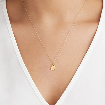 Gold Small Personalised Heart Necklace