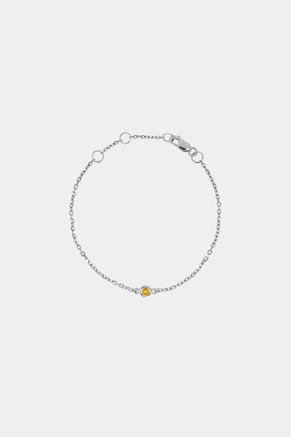 Baby Round Birthstone Bracelet | 9K White Gold