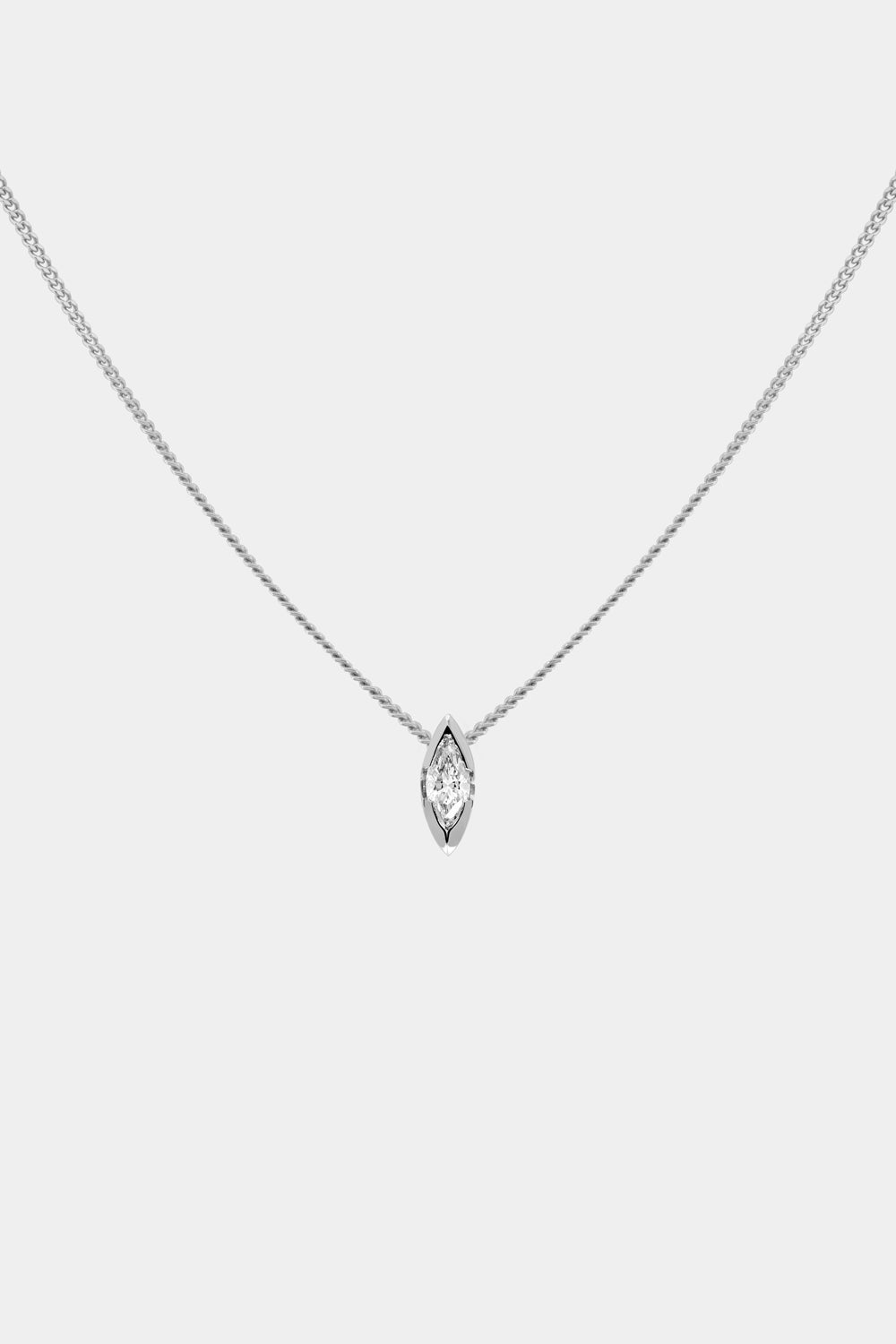 Mini Marquise Diamond Necklace | White Gold