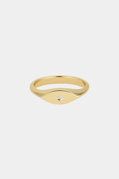 Mini Marquise Signet Ring | Yellow Gold