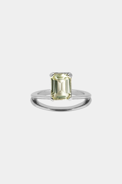 Double Band Gemstone Ring | Silver
