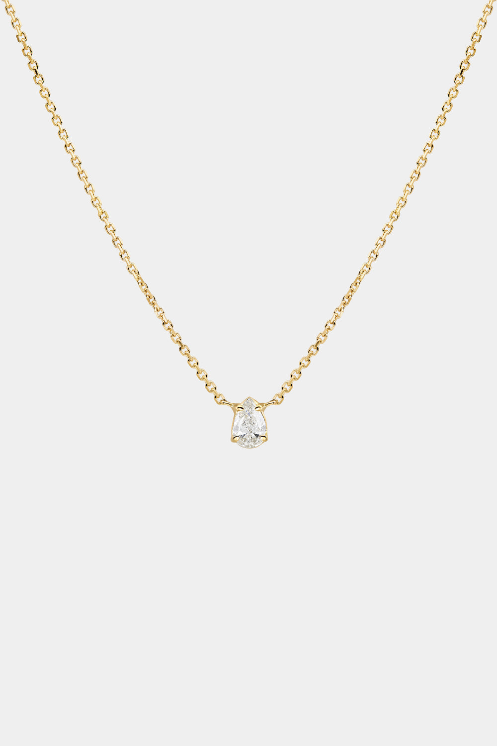 Pear Diamond Necklace | 18K Gold
