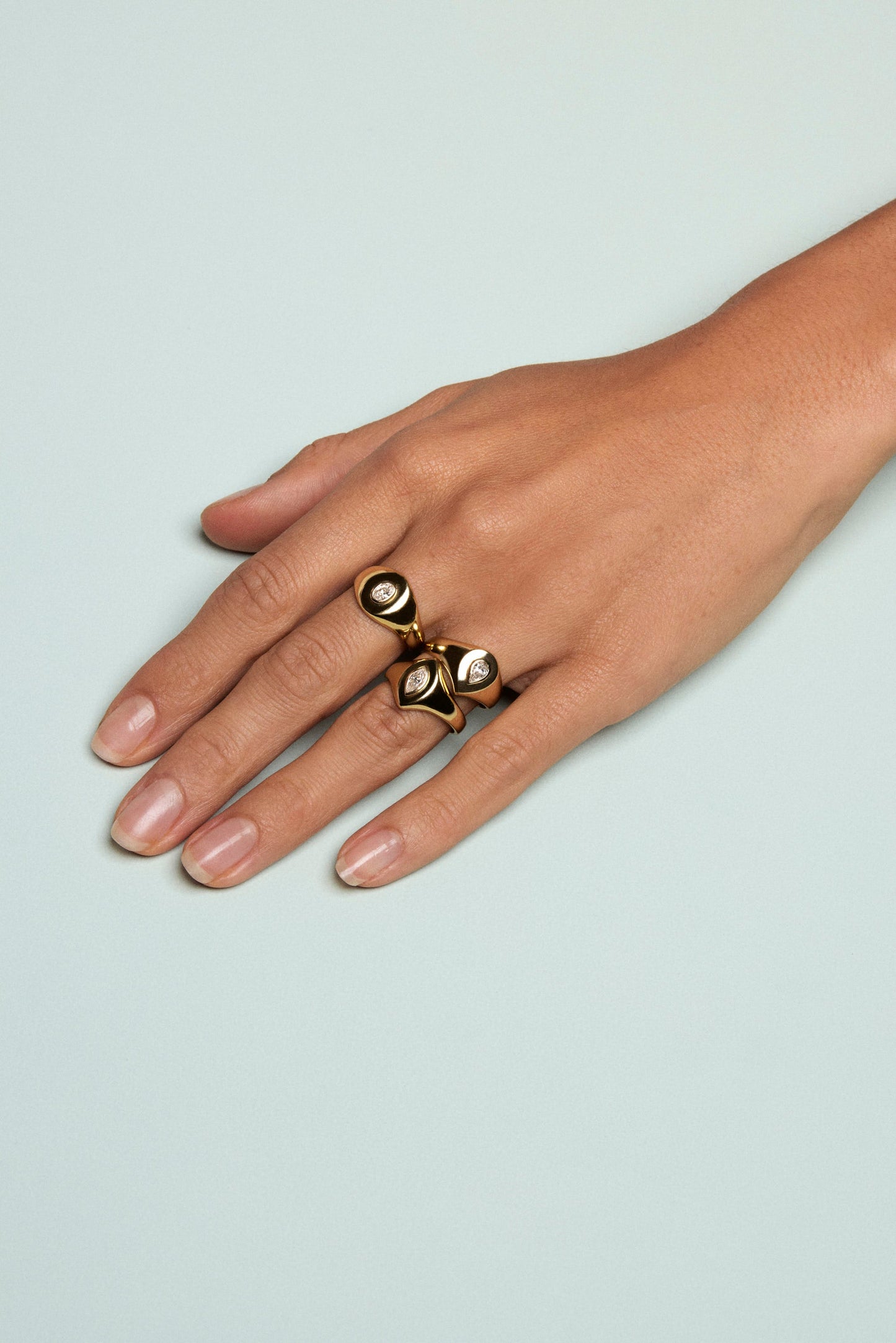 Pear Diamond Signet Ring | Yellow Gold