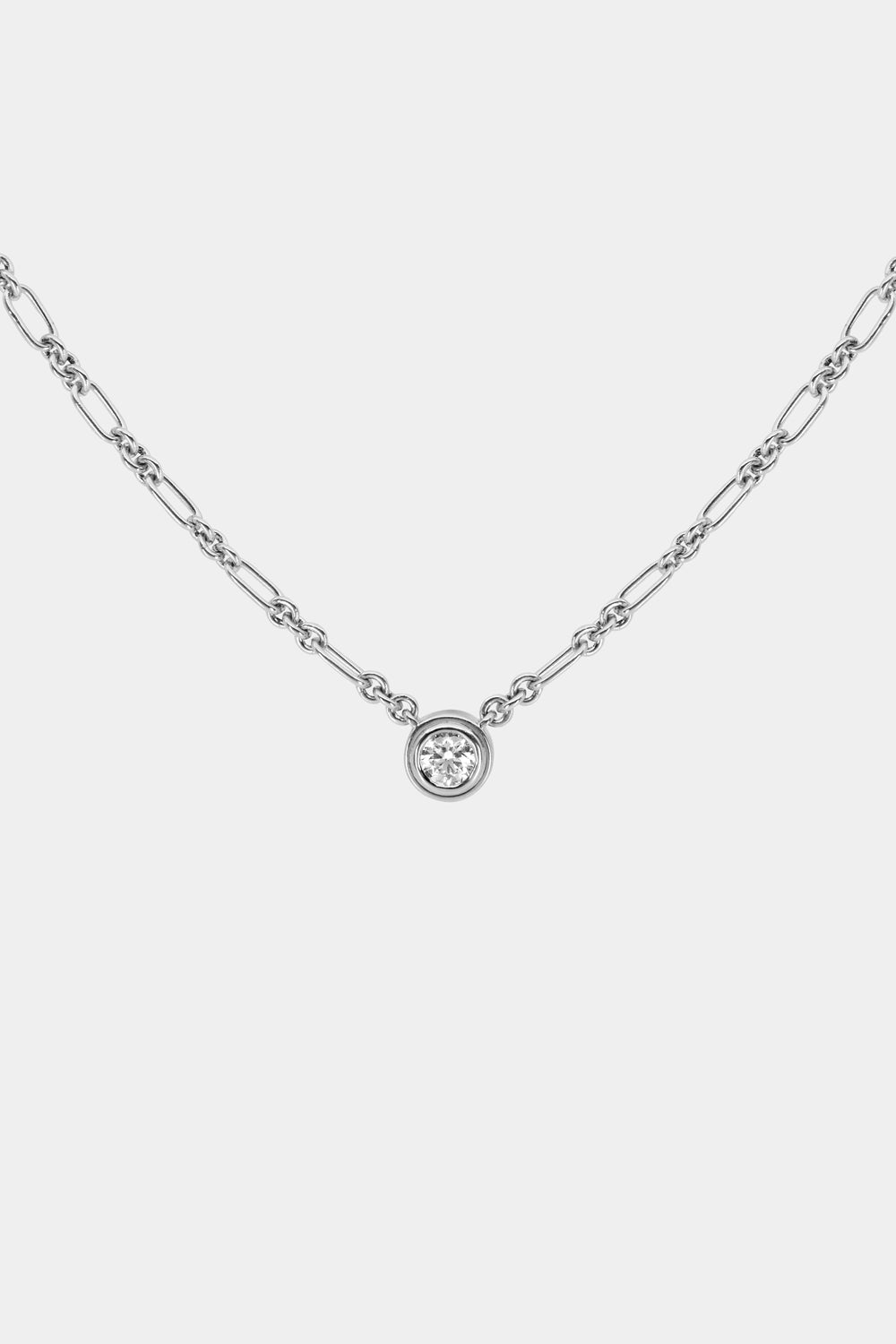 Roma Round Diamond Necklace | White Gold