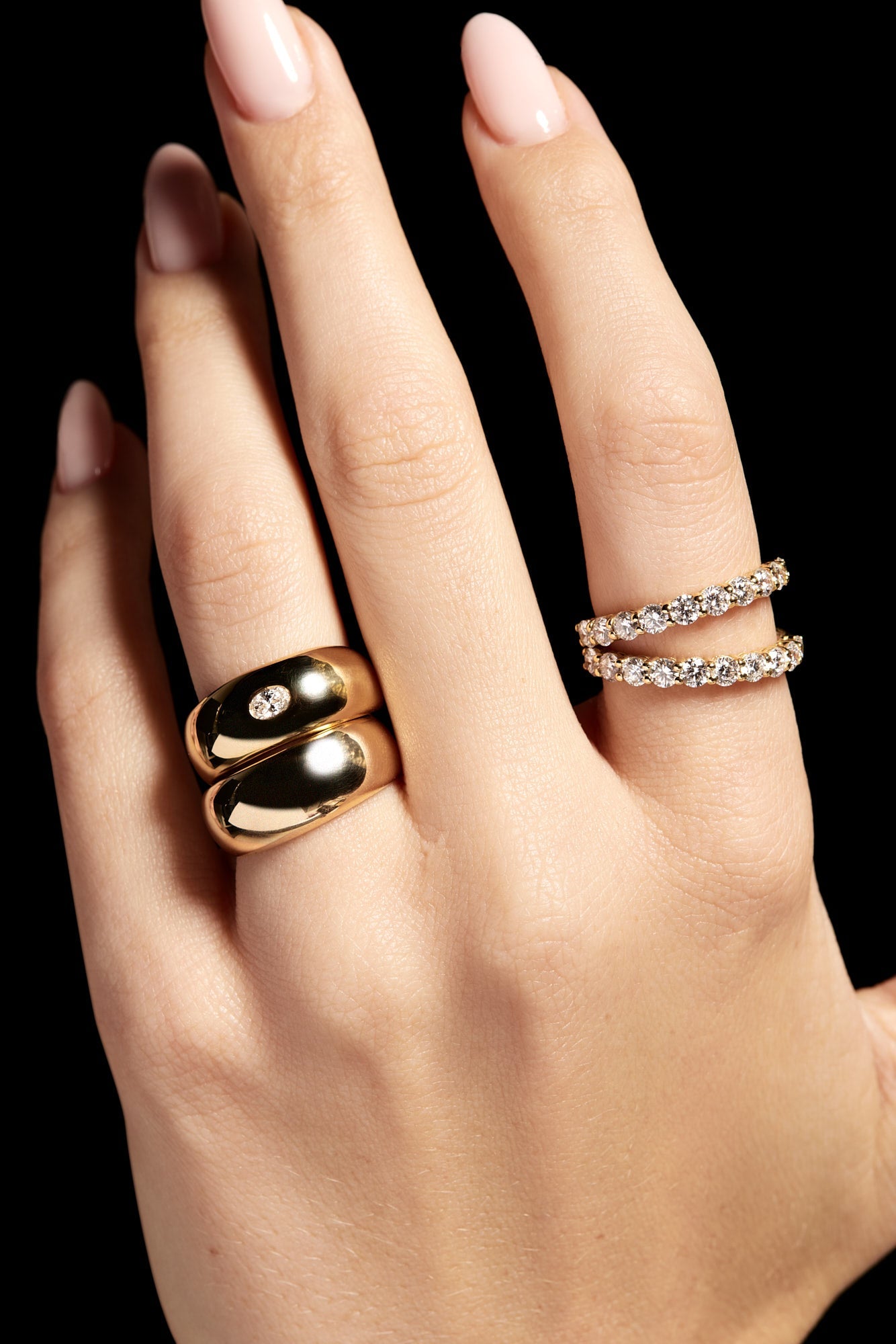 Blob Ring with Diamond | White Gold