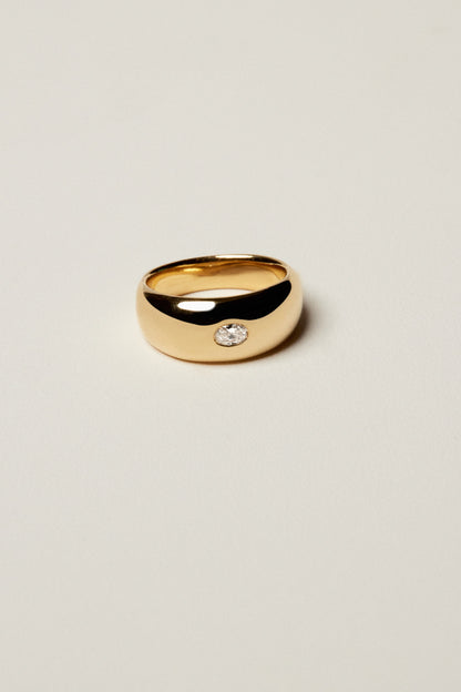 Blob Ring with Diamond | White Gold