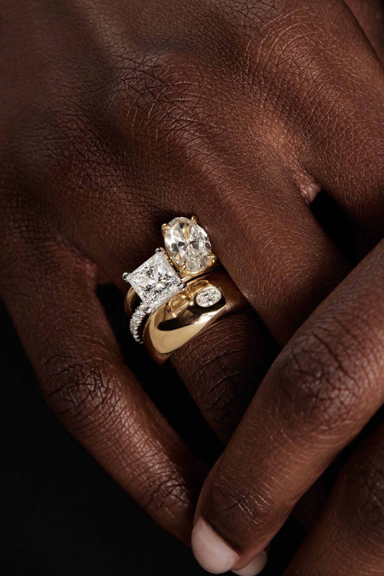 Blob Ring with Diamond | White Gold