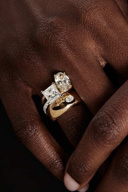 Blob Ring with Diamond | White Gold