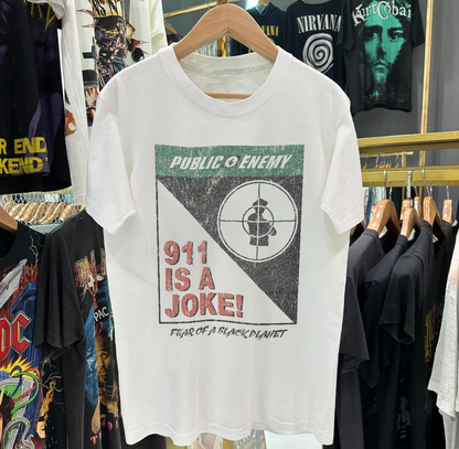 911 Is A Joke Vintage Washed White T-Shirt