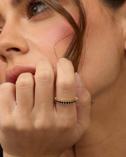 Heiress Ring 2mm - Gold|Black Diamondettes
