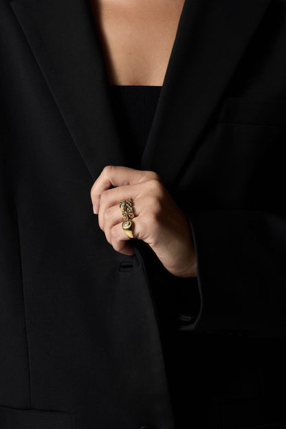 Margot Diamond Chain Ring | 18K Yellow Gold