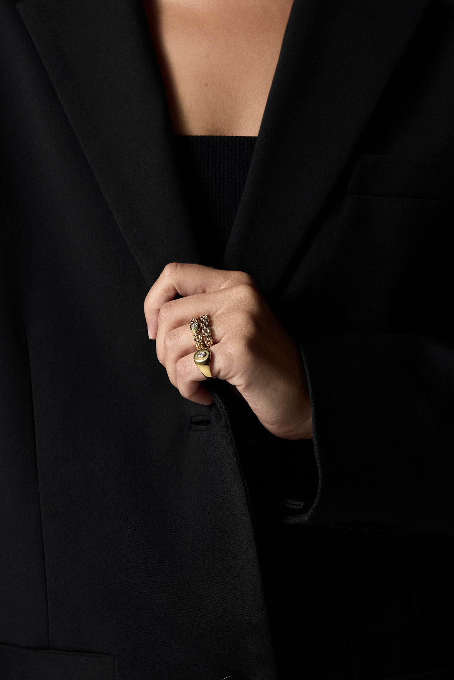 Margot Chain Ring | 9K Yellow Gold