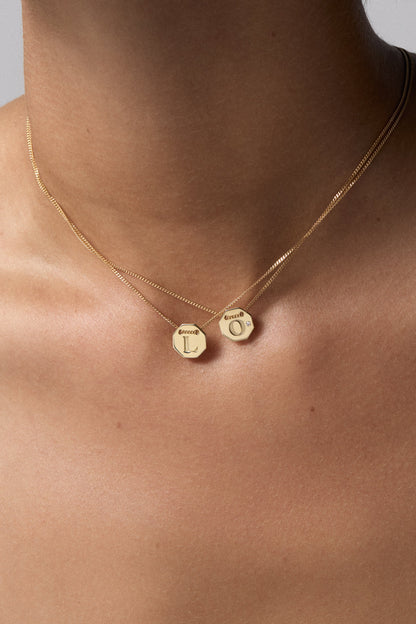 Letter Necklace | 9K White Gold