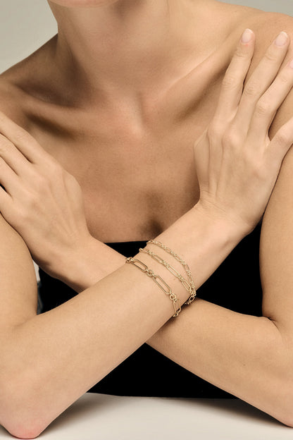 Large Lennox Bracelet | 9K Yellow or Rose Gold