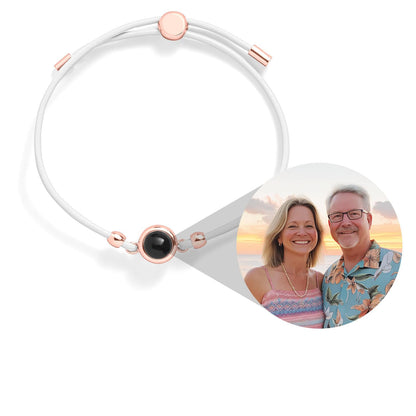 Personalized Leather Slider Photo Bracelet